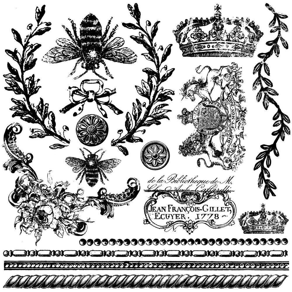 Queen Bee IOD Decor Stamp 12"x12" - Brand New